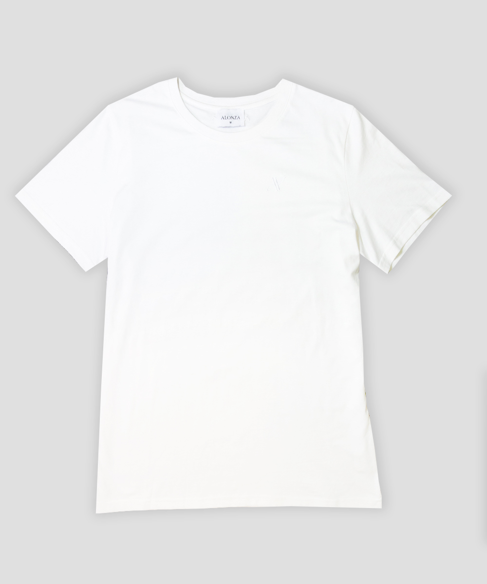 Unisex Logo-Embroidered Cotton T-Shirt - White - Alonza | Born in 